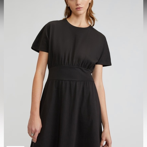 Everlane Organic Cotton Waisted Dress Black Small New With Tag Womens - Picture 7 of 8